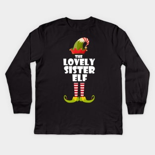 The lovely sister elf christmas Kids Long Sleeve T-Shirt